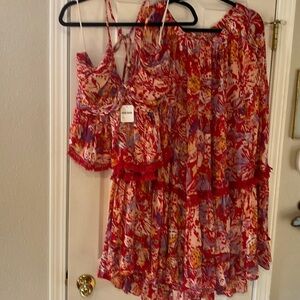 2 piece halter and skirt by Free People. Size XL